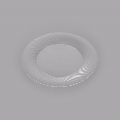 Moderna Round Clear Plastic Wave Plate - 7" x 7" x 1/2" - 40 count box