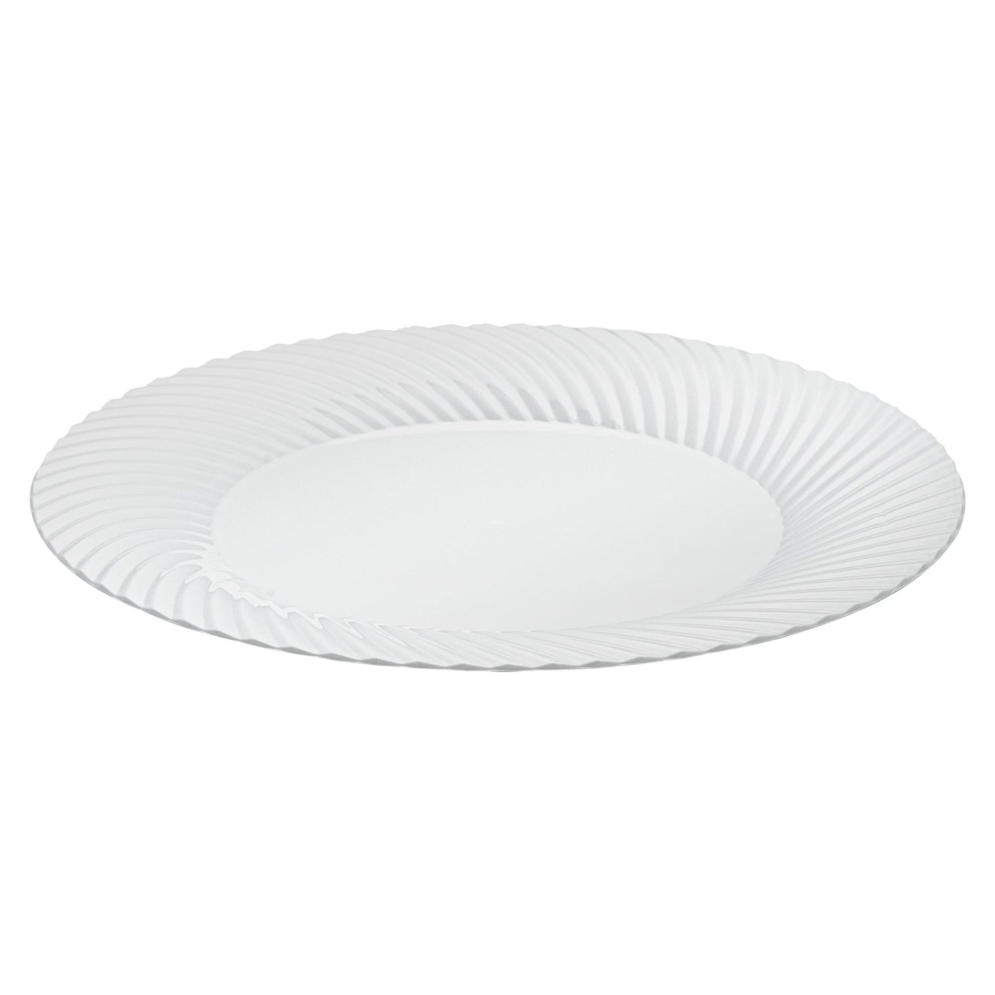 Moderna Round White Plastic Wave Plate - 7" x 7" x 1/2" - 40 count box