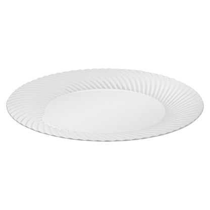 Moderna Round White Plastic Wave Plate - 7" x 7" x 1/2" - 40 count box