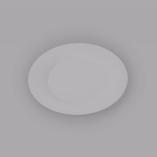 Moderna Round White Plastic Wave Plate - 7" x 7" x 1/2" - 40 count box