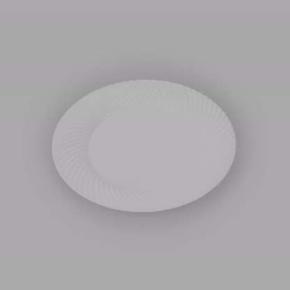 Moderna Round White Plastic Wave Plate - 7" x 7" x 1/2" - 40 count box