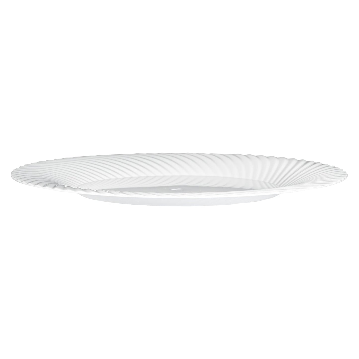 Moderna Round White Plastic Wave Plate - 7" x 7" x 1/2" - 40 count box