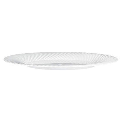 Moderna Round White Plastic Wave Plate - 7" x 7" x 1/2" - 40 count box