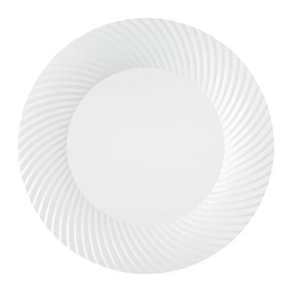 Moderna Round White Plastic Wave Plate - 7" x 7" x 1/2" - 40 count box
