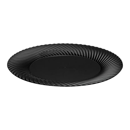 Moderna Round Black Plastic Wave Plate - 9" x 9" x 1/2" - 40 count box