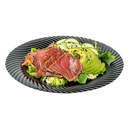Moderna Round Black Plastic Wave Plate - 9" x 9" x 1/2" - 40 count box