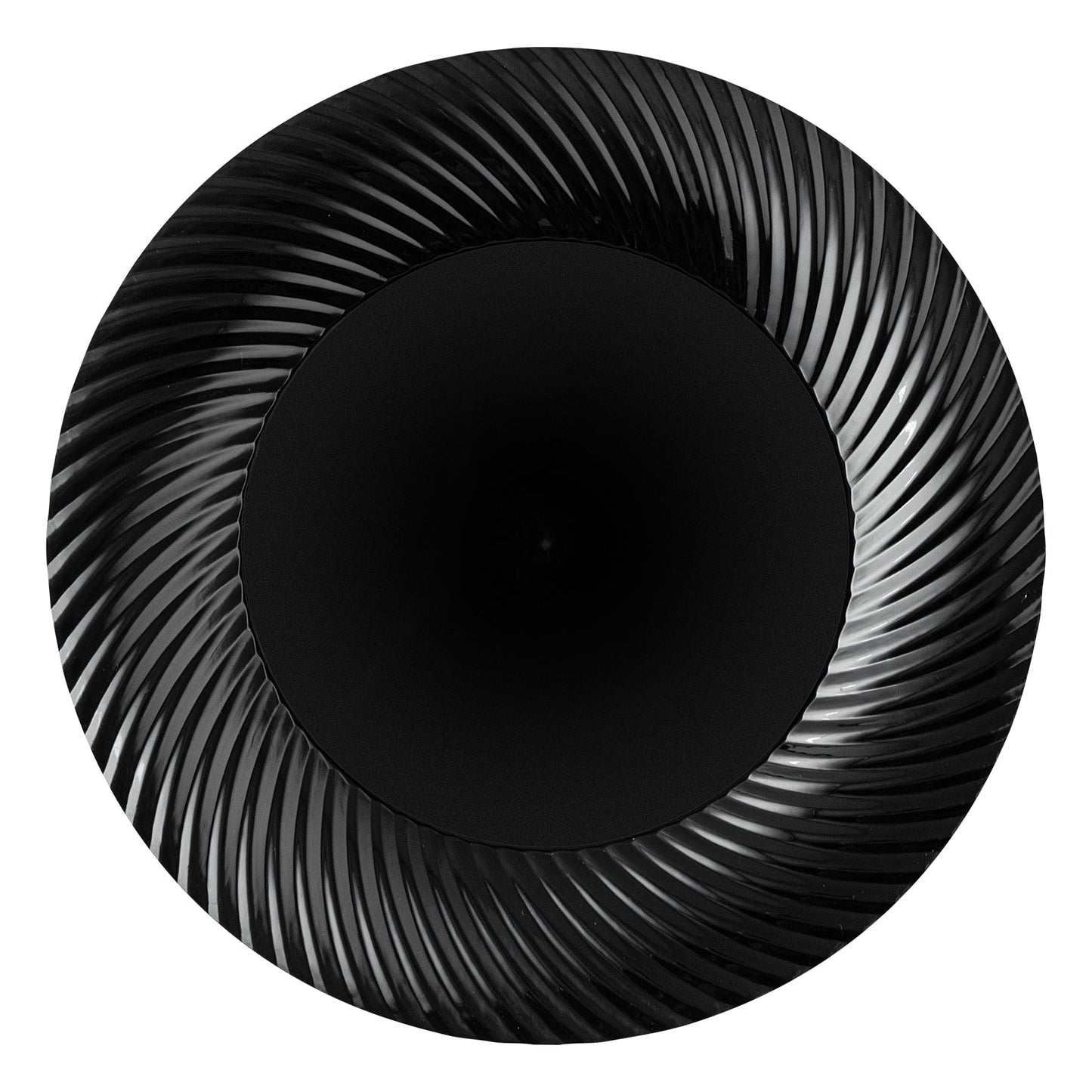 Moderna Round Black Plastic Wave Plate - 9" x 9" x 1/2" - 40 count box