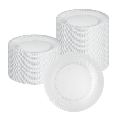 Moderna Round Clear Plastic Wave Plate - 9" x 9" x 1/2" - 40 count box