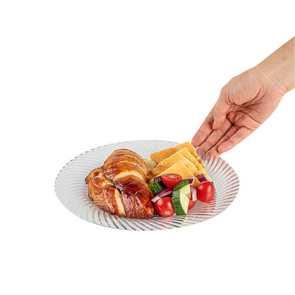 Moderna Round Clear Plastic Wave Plate - 9" x 9" x 1/2" - 40 count box