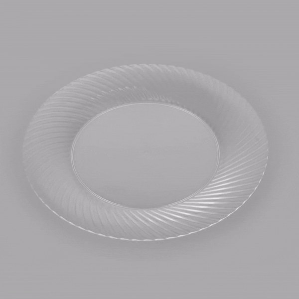 Moderna Round Clear Plastic Wave Plate - 9" x 9" x 1/2" - 40 count box