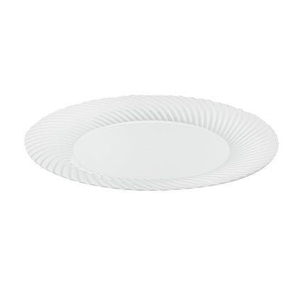 Moderna Round White Plastic Wave Plate - 9" x 9" x 1/2" - 200 count box