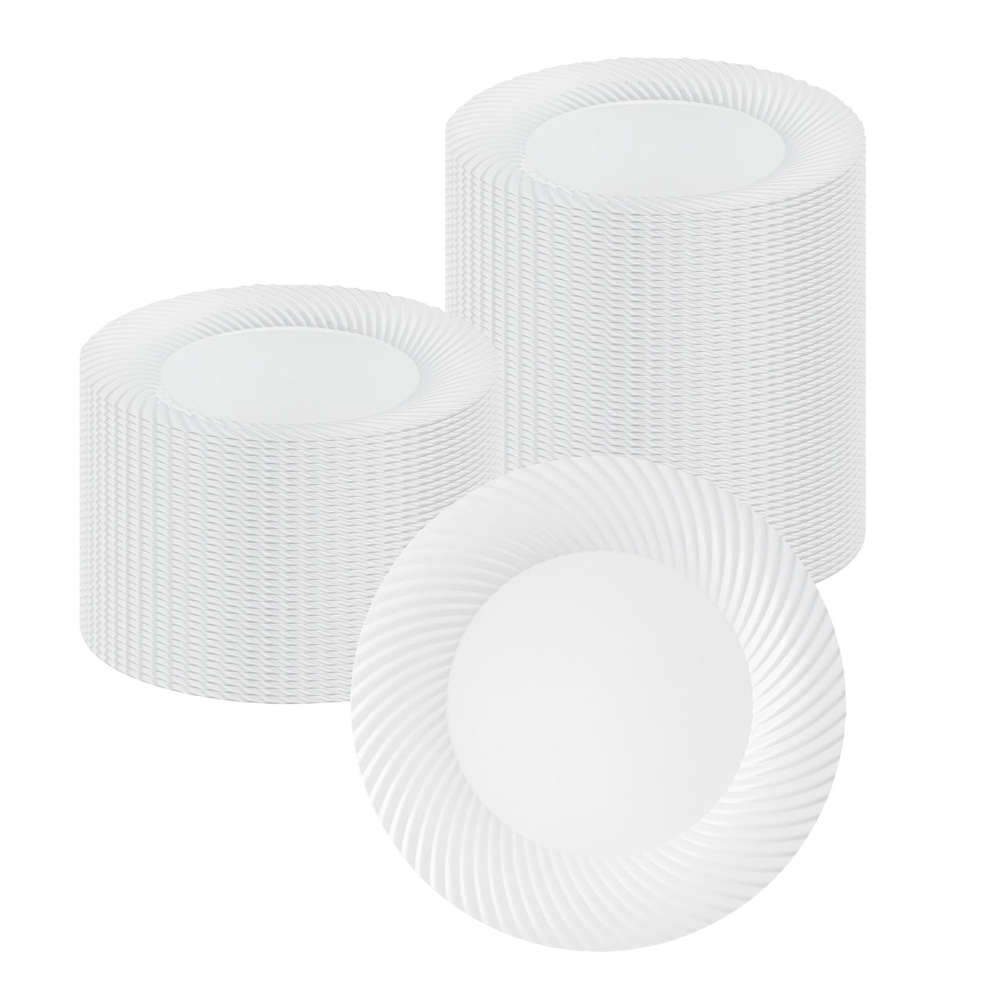 Moderna Round White Plastic Wave Plate - 9" x 9" x 1/2" - 200 count box