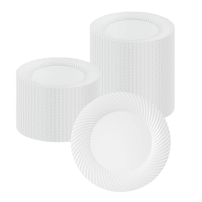 Moderna Round White Plastic Wave Plate - 9" x 9" x 1/2" - 200 count box