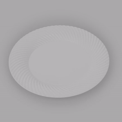 Moderna Round White Plastic Wave Plate - 9" x 9" x 1/2" - 40 count box