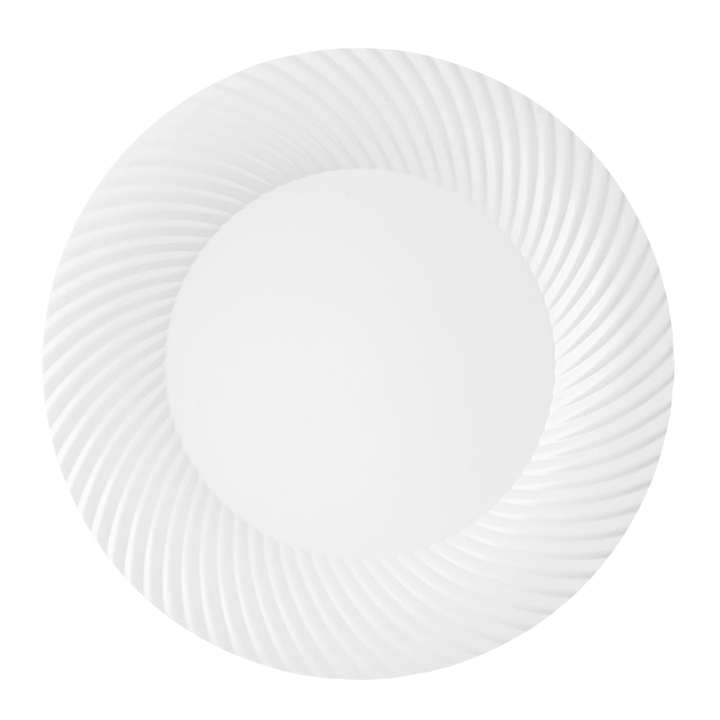 Moderna Round White Plastic Wave Plate - 9" x 9" x 1/2" - 40 count box