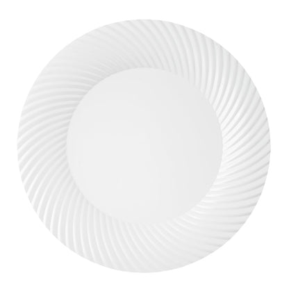 Moderna Round White Plastic Wave Plate - 9" x 9" x 1/2" - 40 count box