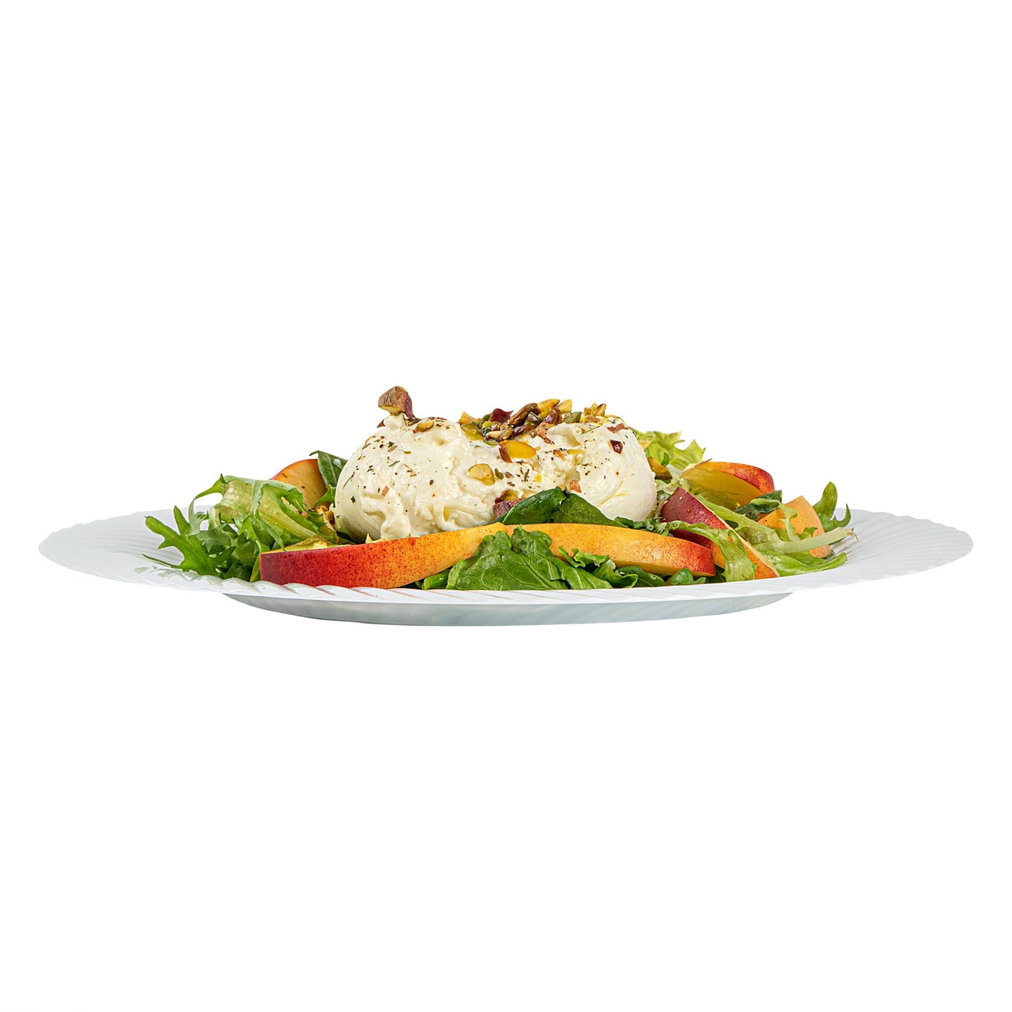 Moderna Round White Plastic Wave Plate - 9" x 9" x 1/2" - 200 count box