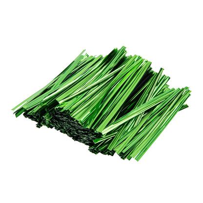 Bag Tek Green Metallic Twist Tie / Bag Tie - 4" - 500 count box