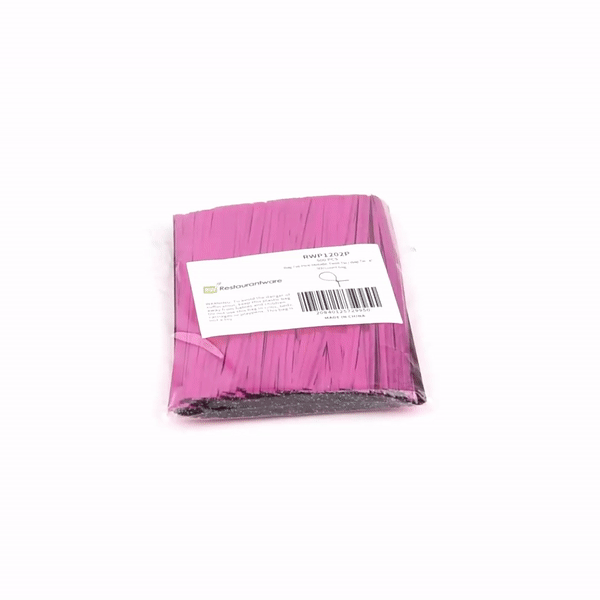 Bag Tek Pink Metallic Twist Tie / Bag Tie - 4" - 500 count box