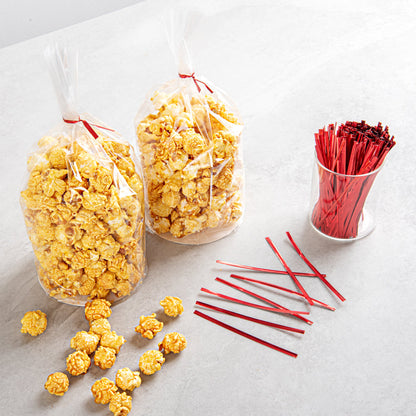 Bag Tek Red Metallic Twist Tie / Bag Tie - 4" - 500 count box