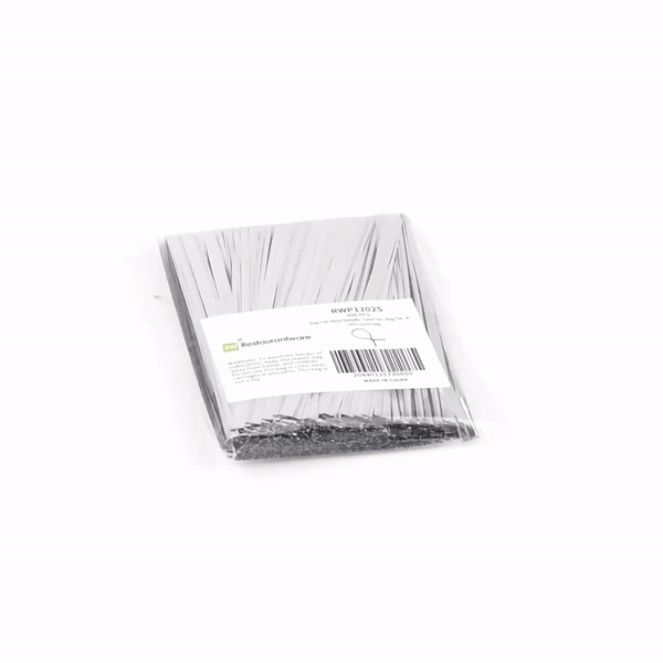 Bag Tek Silver Metallic Twist Tie / Bag Tie - 4" - 500 count box