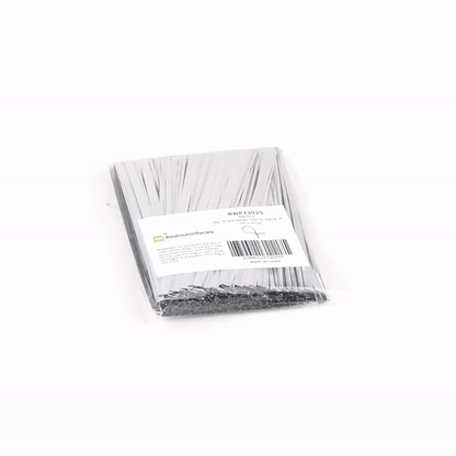 Bag Tek Silver Metallic Twist Tie / Bag Tie - 4" - 500 count box