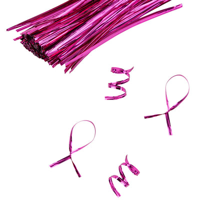 Bag Tek Pink Metallic Twist Tie / Bag Tie - 6" - 500 count box