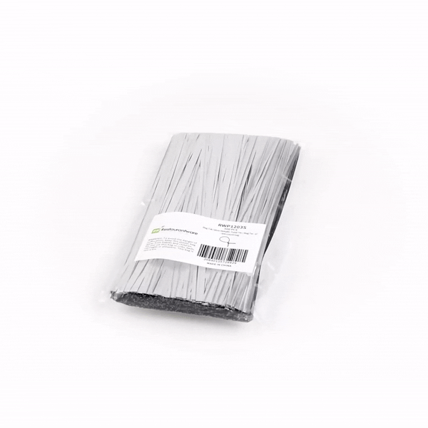 Bag Tek Silver Metallic Twist Tie / Bag Tie - 6" - 500 count box