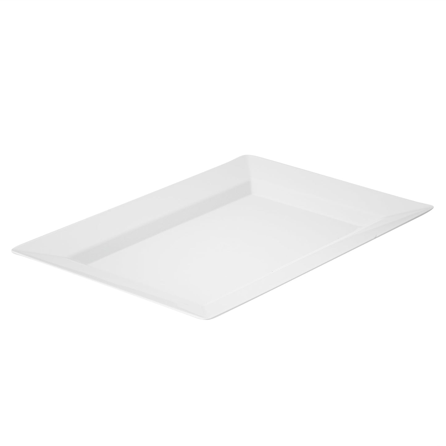 Moderna Rectangle White Plastic Plate - 7 1/2" x 5 1/4" x 1/2" - 10 count box