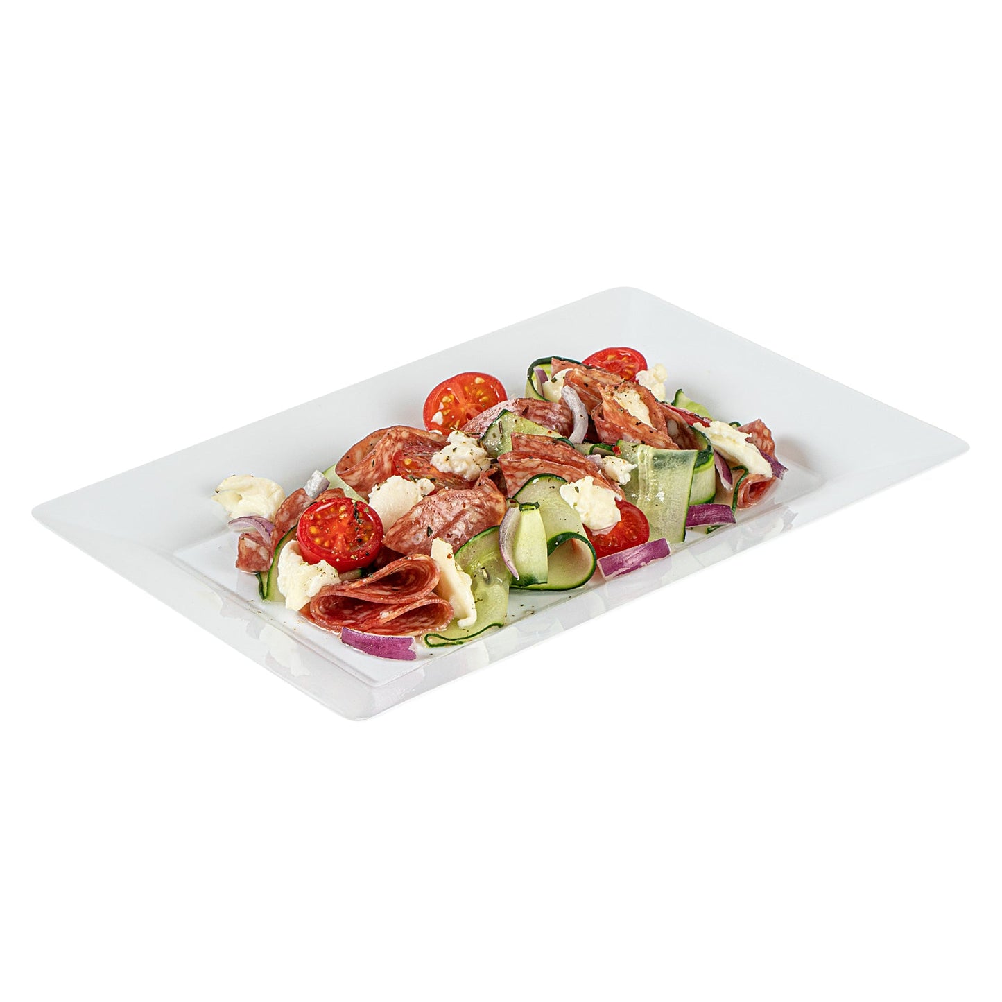 Moderna Rectangle White Plastic Plate - 9 1/2" x 6 1/4" x 1/2" - 100 count box