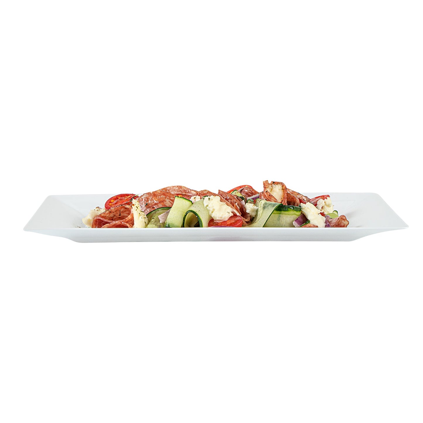Moderna Rectangle White Plastic Plate - 9 1/2" x 6 1/4" x 1/2" - 100 count box