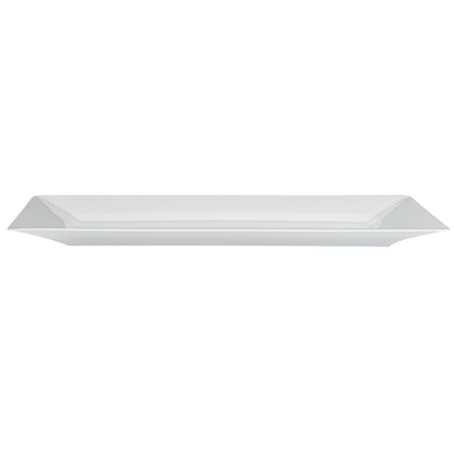 Moderna Rectangle White Plastic Plate - 9 1/2" x 6 1/4" x 1/2" - 100 count box