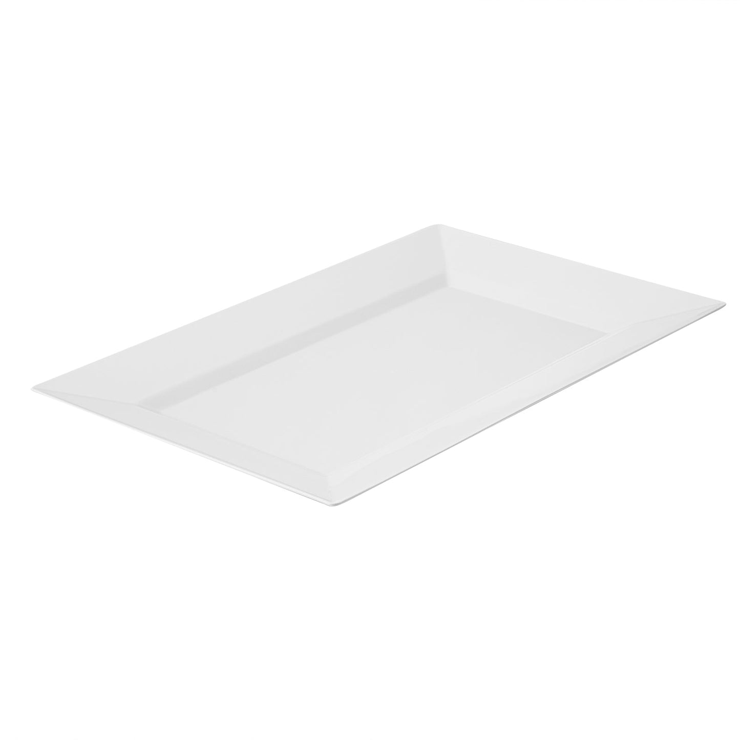 Moderna Rectangle White Plastic Plate - 11 1/2" x 7 1/4" x 3/4" - 10 count box