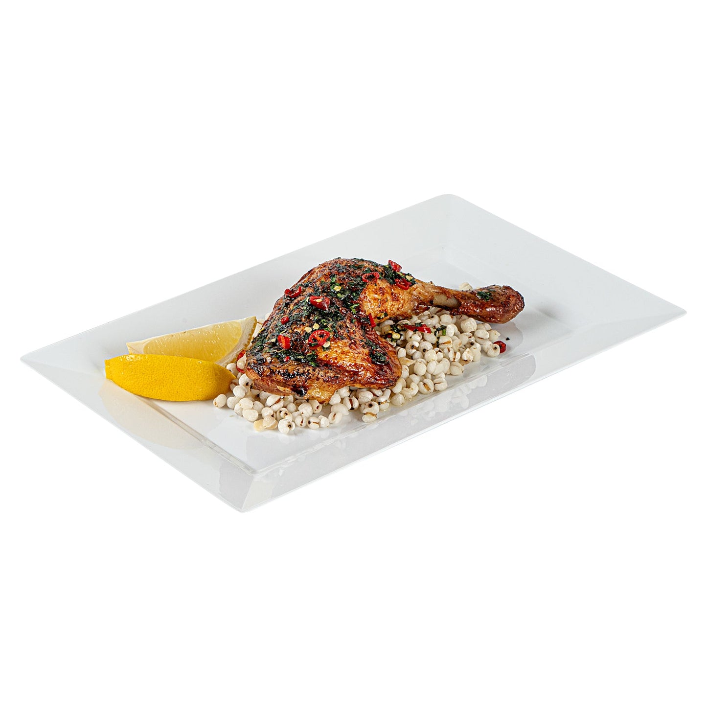 Moderna Rectangle White Plastic Plate - 11 1/2" x 7 1/4" x 3/4" - 10 count box