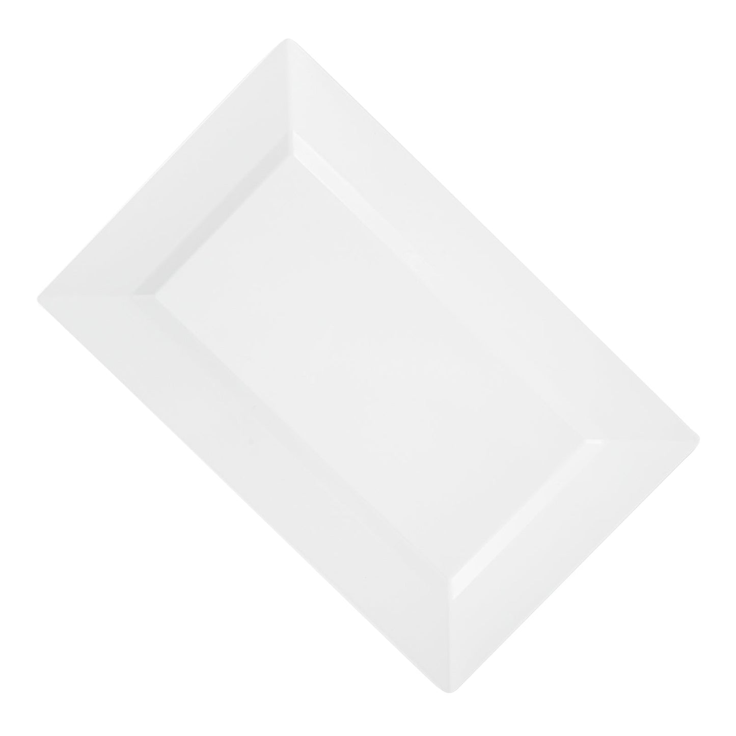 Moderna Rectangle White Plastic Plate - 11 1/2" x 7 1/4" x 3/4" - 10 count box