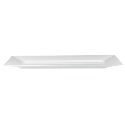 Moderna Rectangle White Plastic Plate - 11 1/2" x 7 1/4" x 3/4" - 100 count box