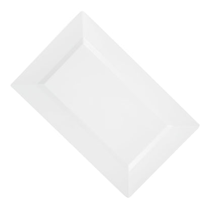 Moderna Rectangle White Plastic Plate - 11 1/2" x 7 1/4" x 3/4" - 100 count box