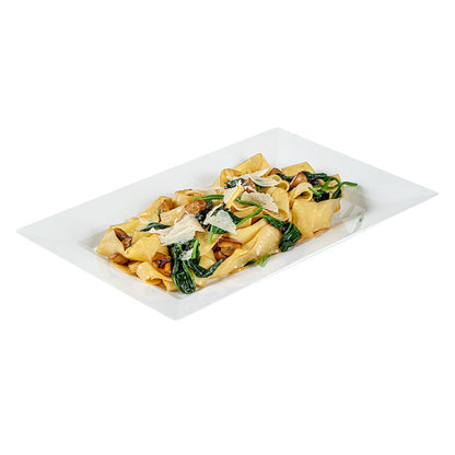 Moderna Rectangle White Plastic Plate - 12 3/4" x 8 1/4" x 3/4" - 100 count box