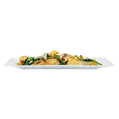 Moderna Rectangle White Plastic Plate - 12 3/4" x 8 1/4" x 3/4" - 100 count box