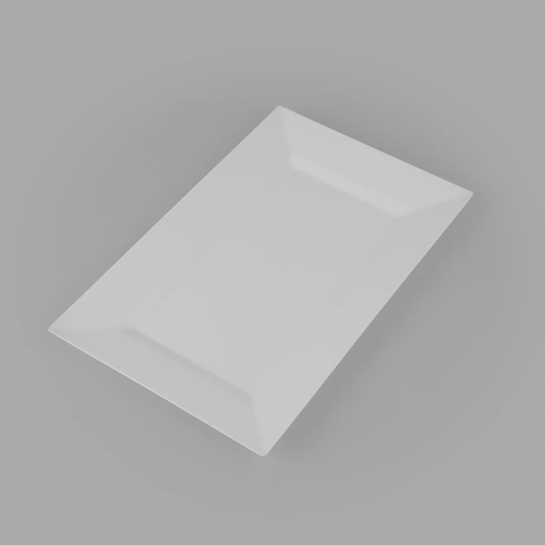 Moderna Rectangle White Plastic Plate - 12 3/4" x 8 1/4" x 3/4" - 100 count box