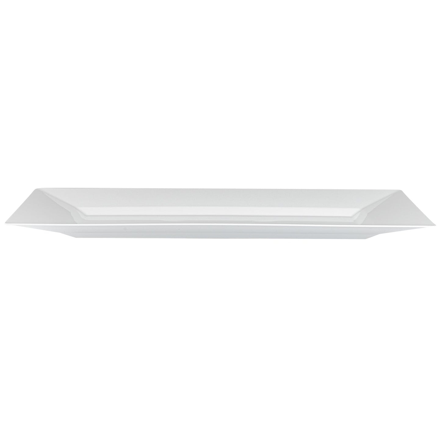 Moderna Rectangle White Plastic Plate - 12 3/4" x 8 1/4" x 3/4" - 100 count box