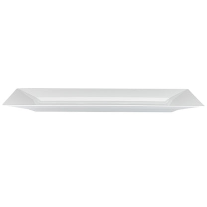 Moderna Rectangle White Plastic Plate - 12 3/4" x 8 1/4" x 3/4" - 100 count box