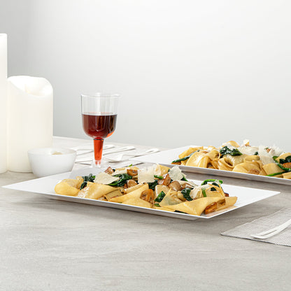 Moderna Rectangle White Plastic Plate - 12 3/4" x 8 1/4" x 3/4" - 100 count box