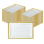 Moderna Rectangle White Plastic Gold-Rimmed Plate - 9 1/2" x 6 1/4" x 1/2" - 10 count box