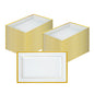 Moderna Rectangle White Plastic Gold-Rimmed Plate - 11 1/2" x 7 1/4" x 3/4" - 100 count box