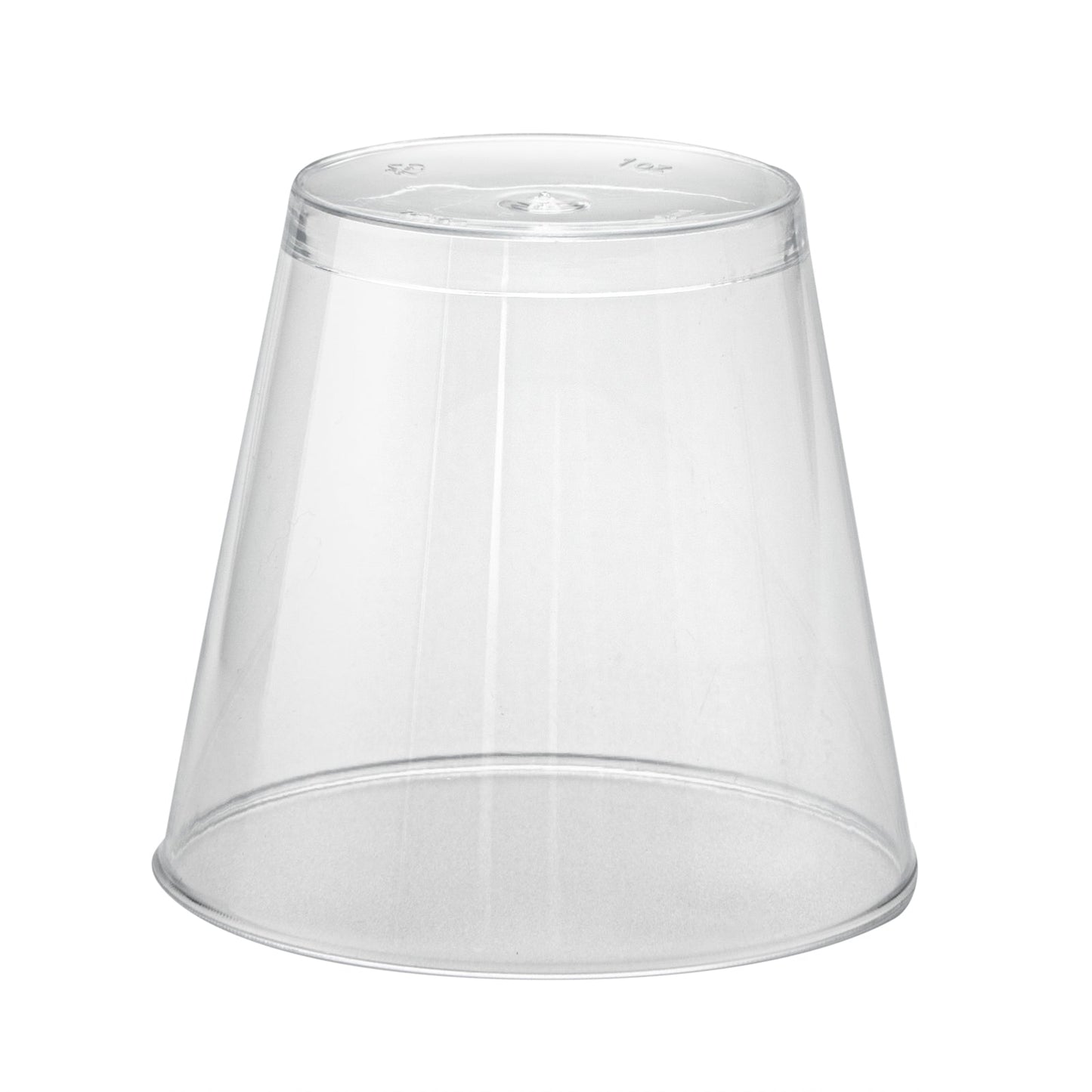 Chef 101 1 oz Clear Plastic Shot Glass - 1 3/4" x 1 3/4" x 1 1/2" - 50 count box