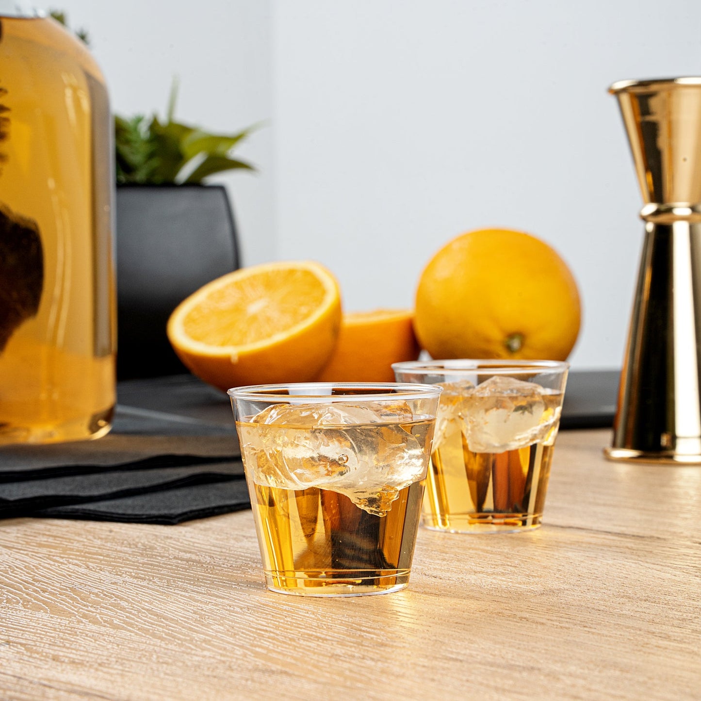 Chef 101 1 oz Clear Plastic Shot Glass - 1 3/4" x 1 3/4" x 1 1/2" - 500 count box