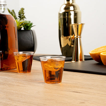 Chef 101 2 oz Clear Plastic Shot Glass - 2" x 2" x 2" - 50 count box
