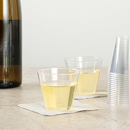 Chef 101 5 oz Clear Plastic Tumbler - 2 3/4" x 2 3/4" x 2 1/4" - 20 count box