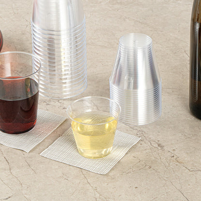 Chef 101 5 oz Clear Plastic Tumbler - 2 3/4" x 2 3/4" x 2 1/4" - 20 count box